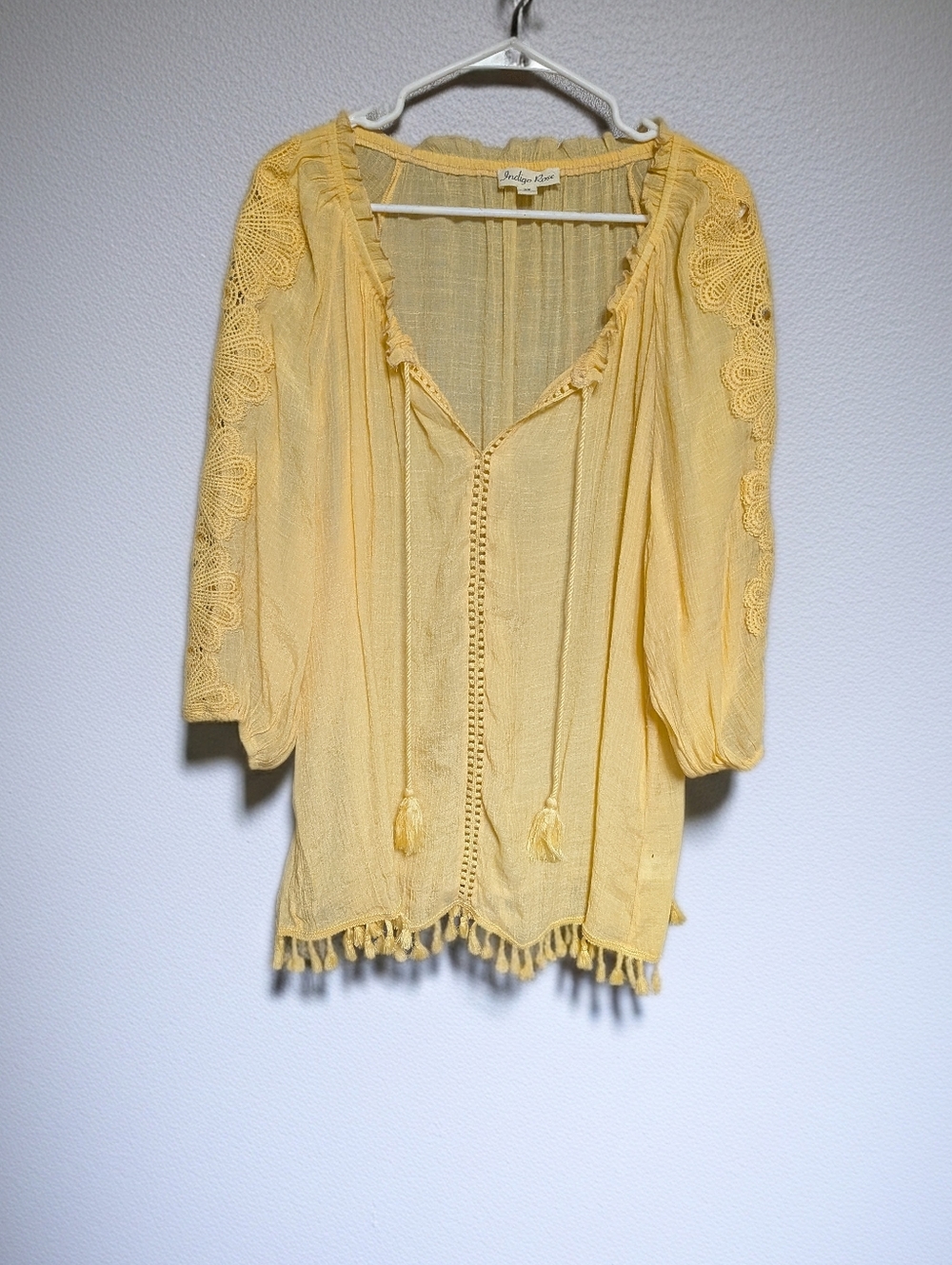 Indigo Rose Butter Yellow Tunic Top 3x